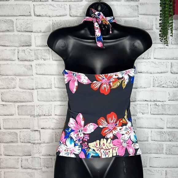 Floral Halter Top Tankini Beach Surf Size Medium - Picture 4 of 5